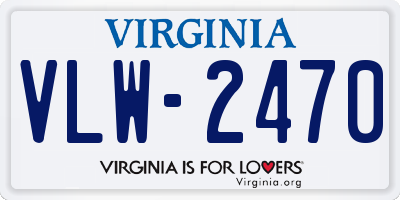 VA license plate VLW2470