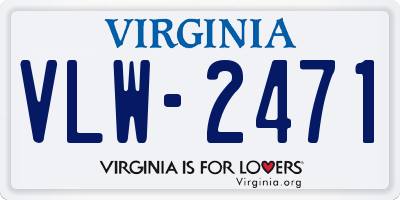 VA license plate VLW2471