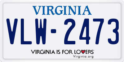 VA license plate VLW2473