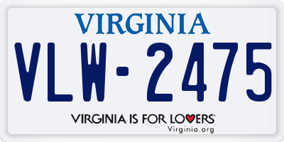 VA license plate VLW2475