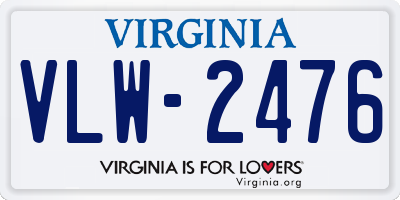 VA license plate VLW2476