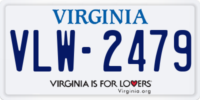 VA license plate VLW2479