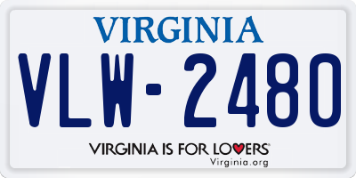 VA license plate VLW2480