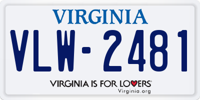 VA license plate VLW2481