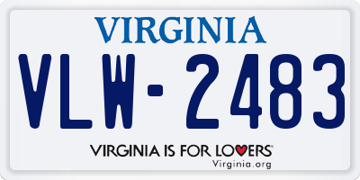 VA license plate VLW2483