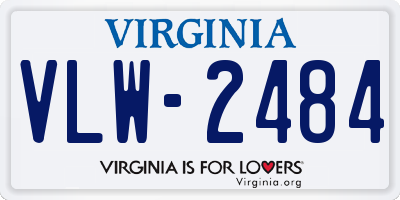 VA license plate VLW2484