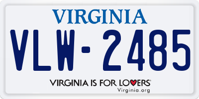 VA license plate VLW2485