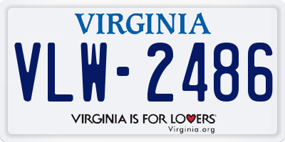 VA license plate VLW2486