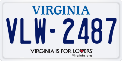 VA license plate VLW2487