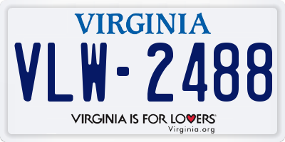 VA license plate VLW2488