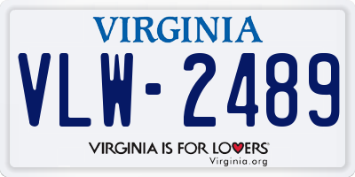 VA license plate VLW2489