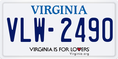 VA license plate VLW2490