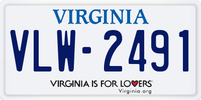 VA license plate VLW2491