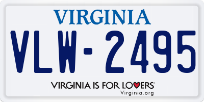 VA license plate VLW2495