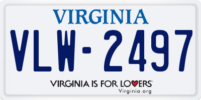 VA license plate VLW2497