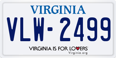 VA license plate VLW2499