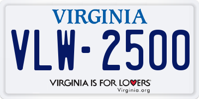 VA license plate VLW2500