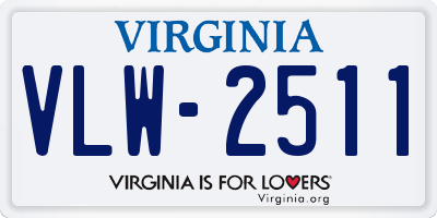 VA license plate VLW2511