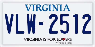 VA license plate VLW2512