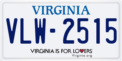 VA license plate VLW2515