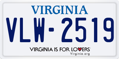 VA license plate VLW2519