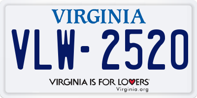 VA license plate VLW2520