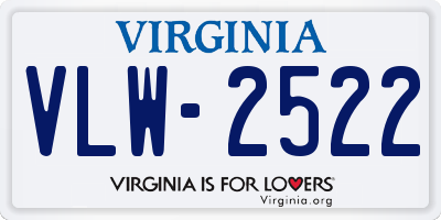 VA license plate VLW2522