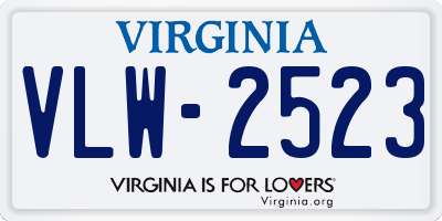 VA license plate VLW2523