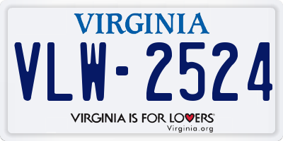 VA license plate VLW2524