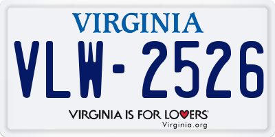 VA license plate VLW2526