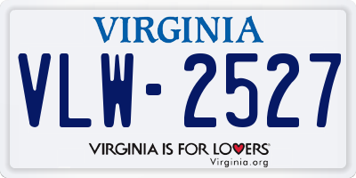 VA license plate VLW2527