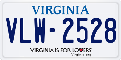 VA license plate VLW2528