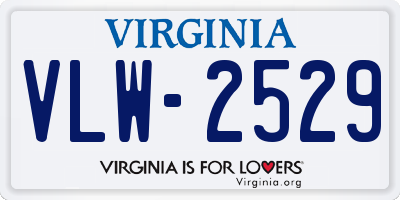 VA license plate VLW2529