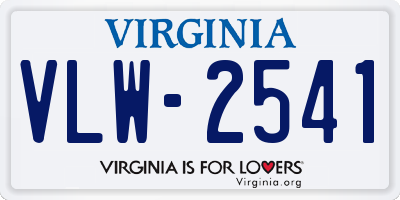 VA license plate VLW2541