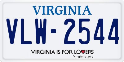 VA license plate VLW2544