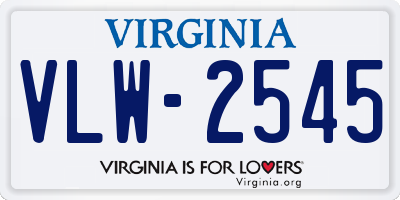 VA license plate VLW2545