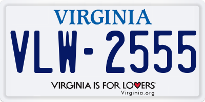 VA license plate VLW2555