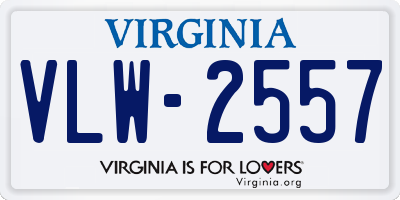 VA license plate VLW2557