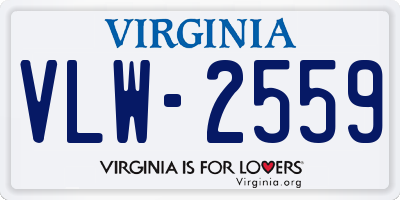 VA license plate VLW2559