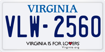 VA license plate VLW2560