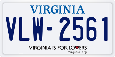 VA license plate VLW2561