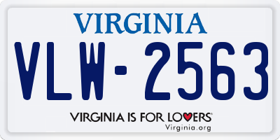 VA license plate VLW2563