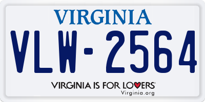 VA license plate VLW2564