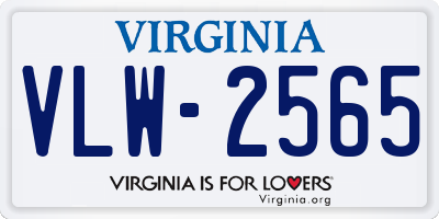 VA license plate VLW2565