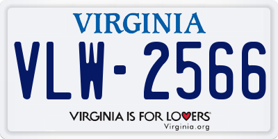 VA license plate VLW2566