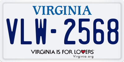 VA license plate VLW2568