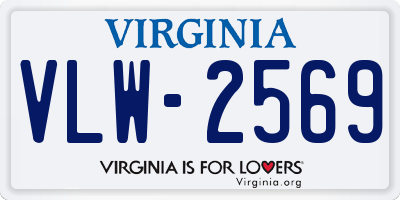 VA license plate VLW2569