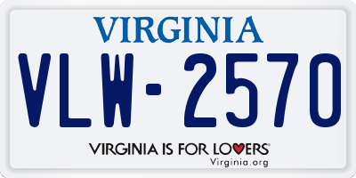 VA license plate VLW2570