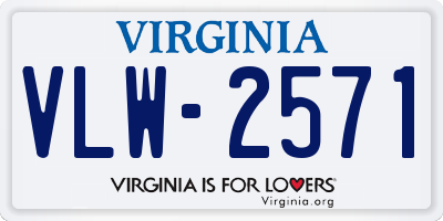 VA license plate VLW2571