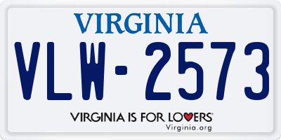 VA license plate VLW2573